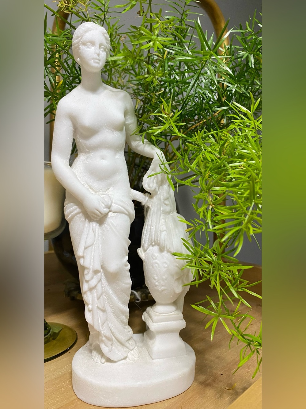 Neoclassical Nude Bathing Goddess  Figurine, Fine Crushed Stone Resin Statue